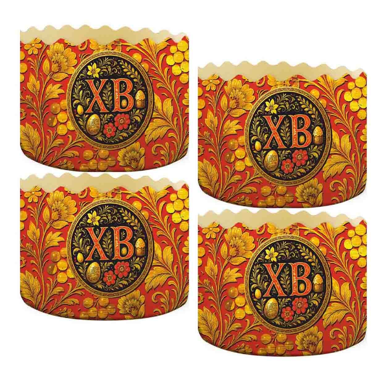 Backform für Osterkuchen "Khokhloma rot, ХВ", 350 g, 110х85 mm (15)