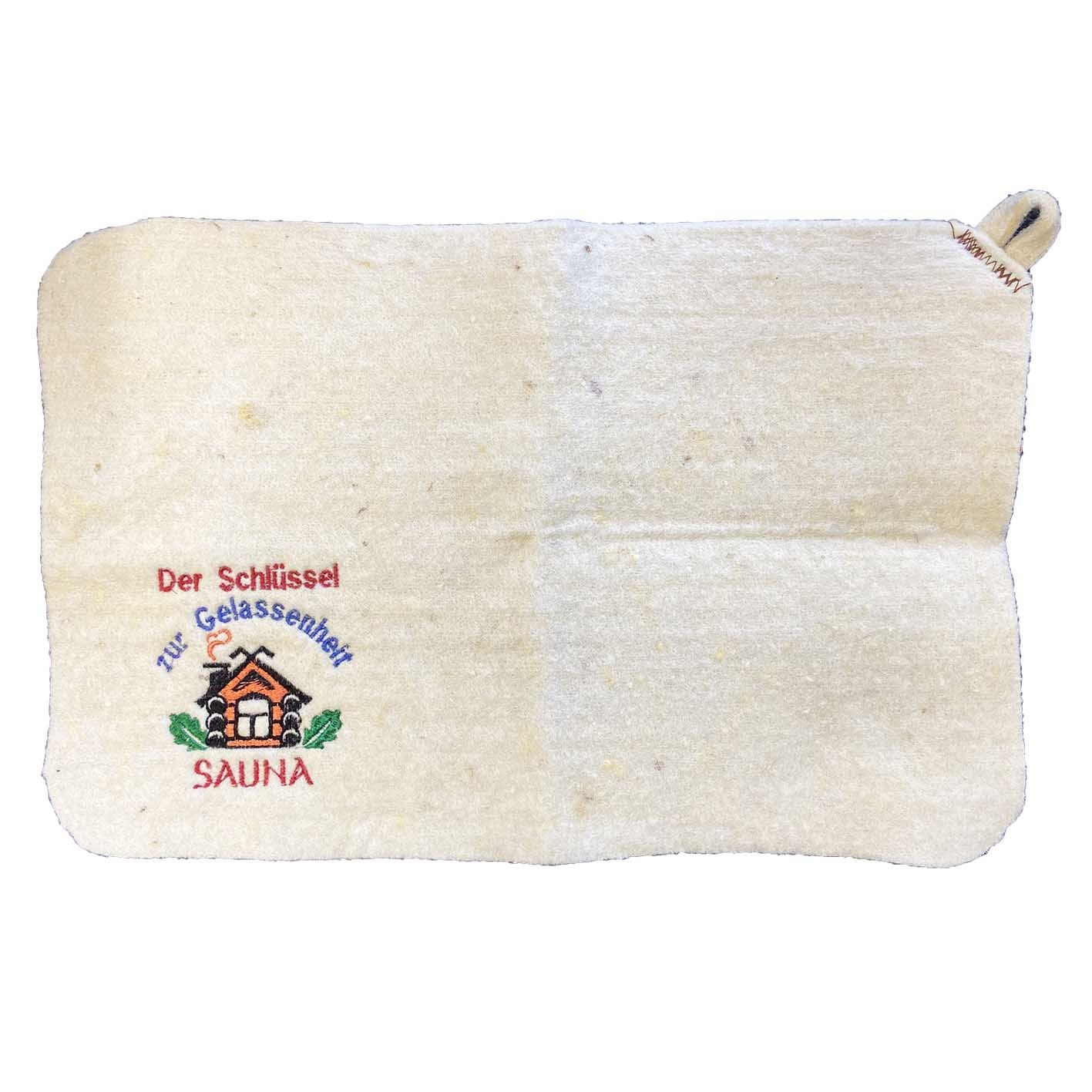 Filzteppich für Sauna "Der Schlüssel zur Gelassenheit Sauna", 50x33 cm