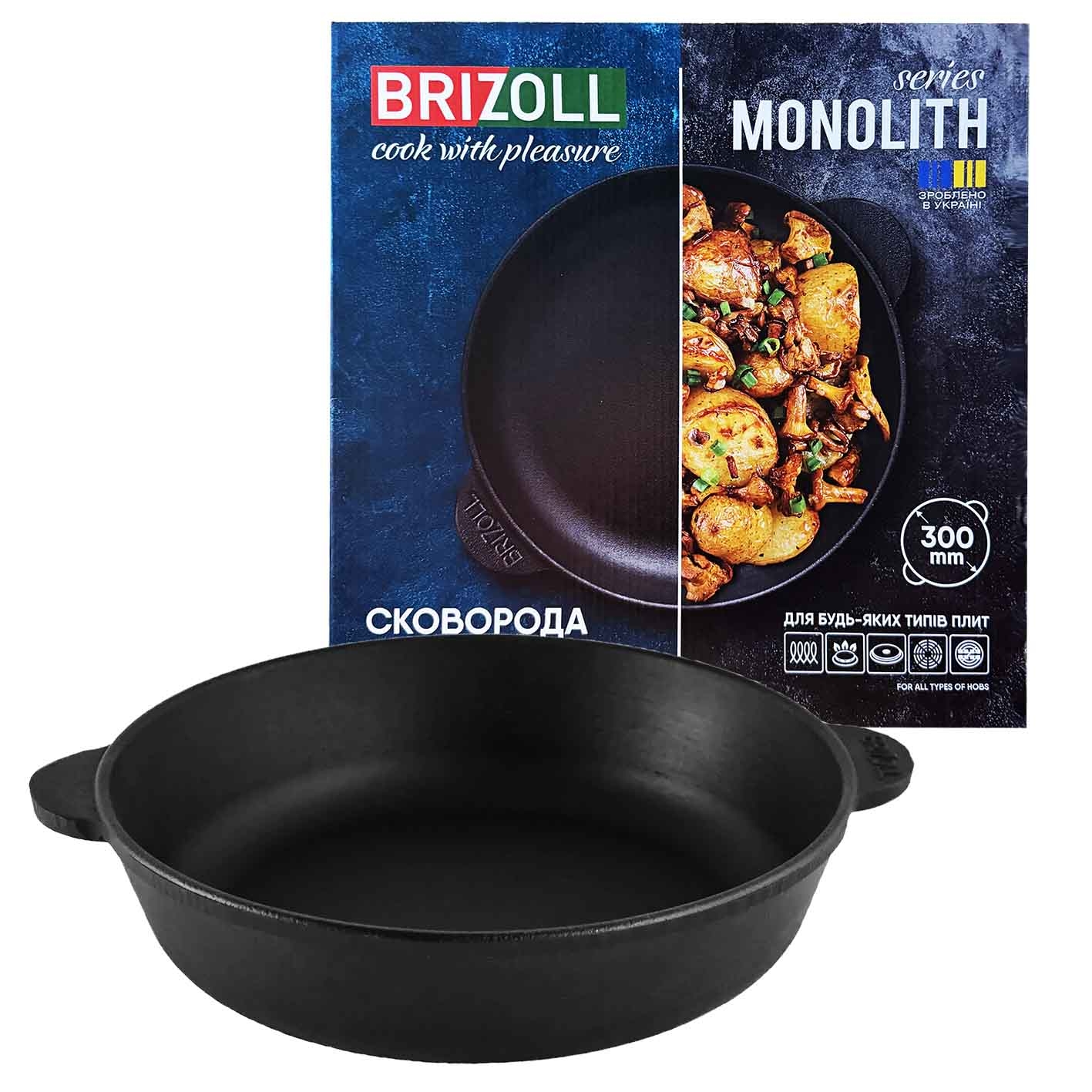 "Brizoll" Servierpfanne aus Gusseisen "Monolith", ⌀ 30 cm, H-6 cm (M3060U)
