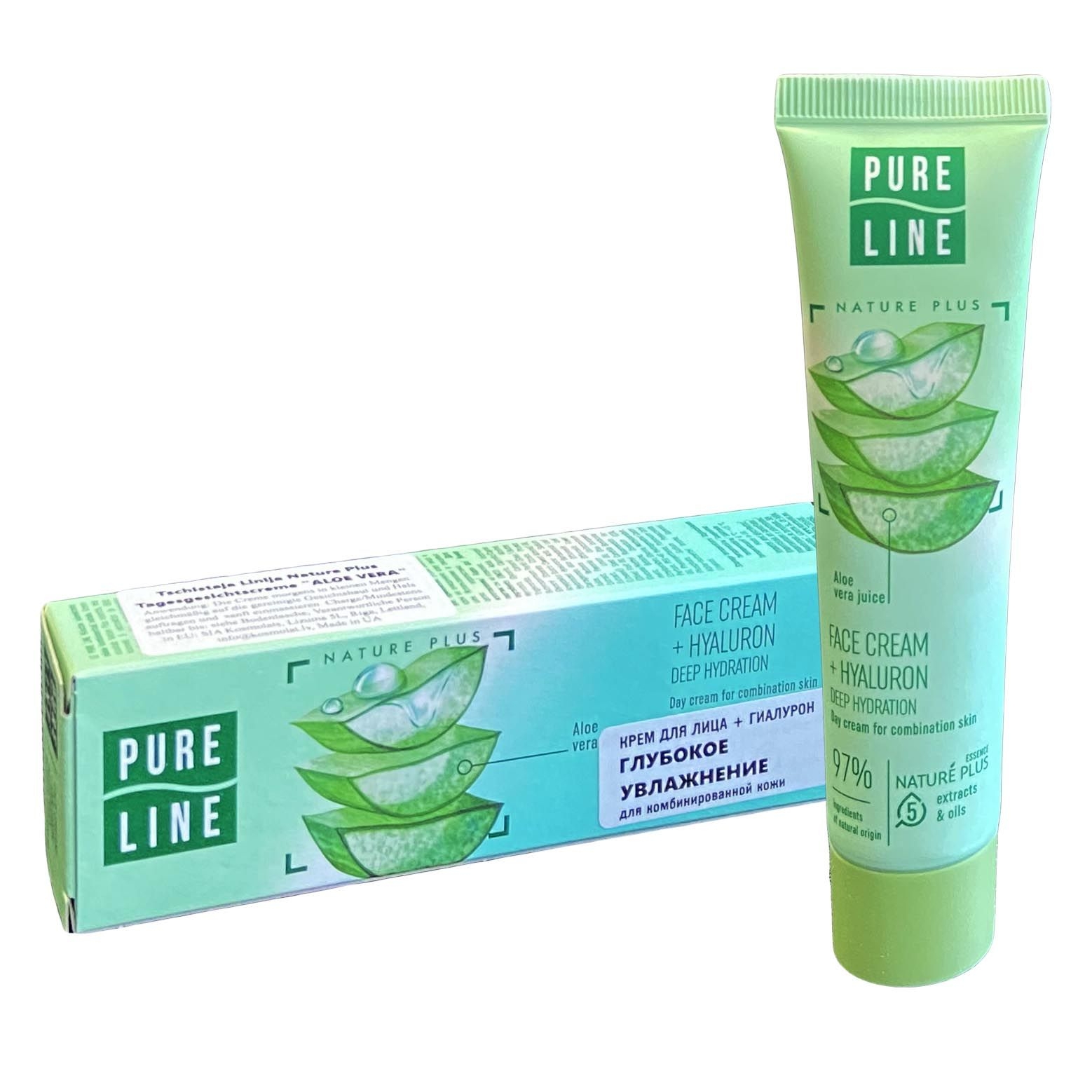 Saubere Linie - Gesichtscreme + Hyaluron, Hydration, Aloe, 40 ml