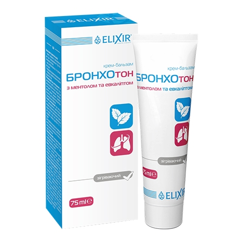 Elixir - Бронхотон крем-бальзам с ментолом и эвкалиптом, 75 мл