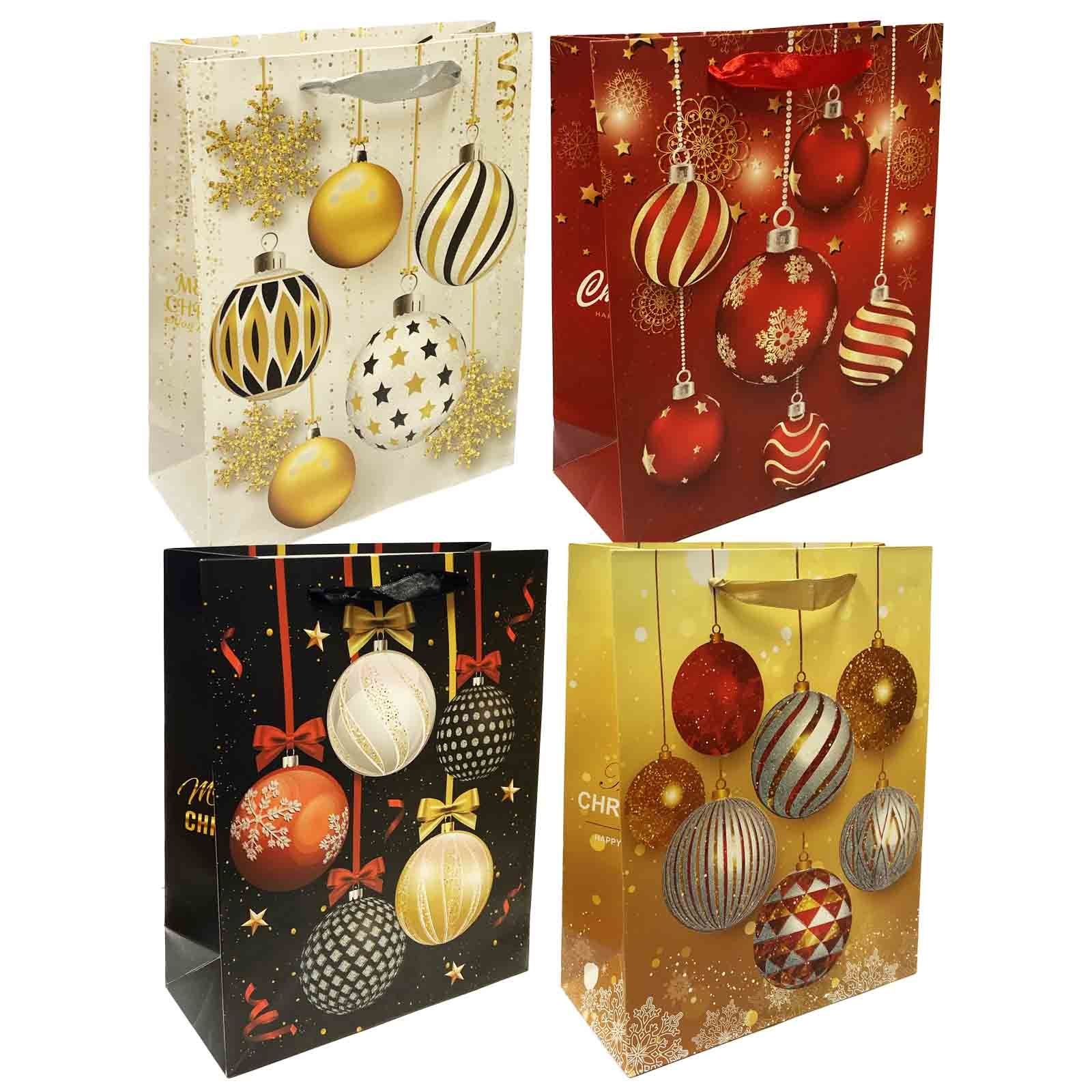 Набор подарочных сумок, S, 20х14 см, "Новогодние шары"