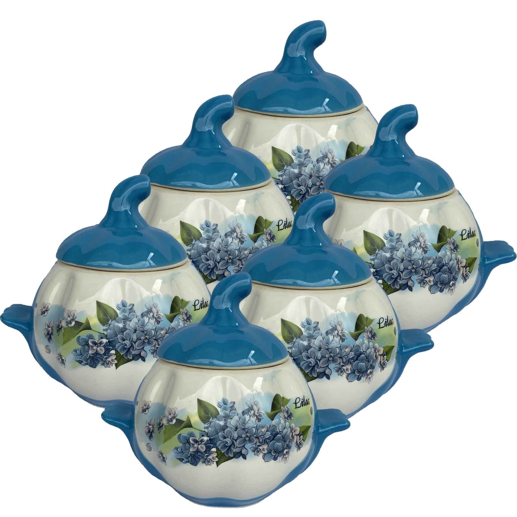 Keramiktopf "Lilac" mit Griffen, 750 ml, Set aus 6 St.