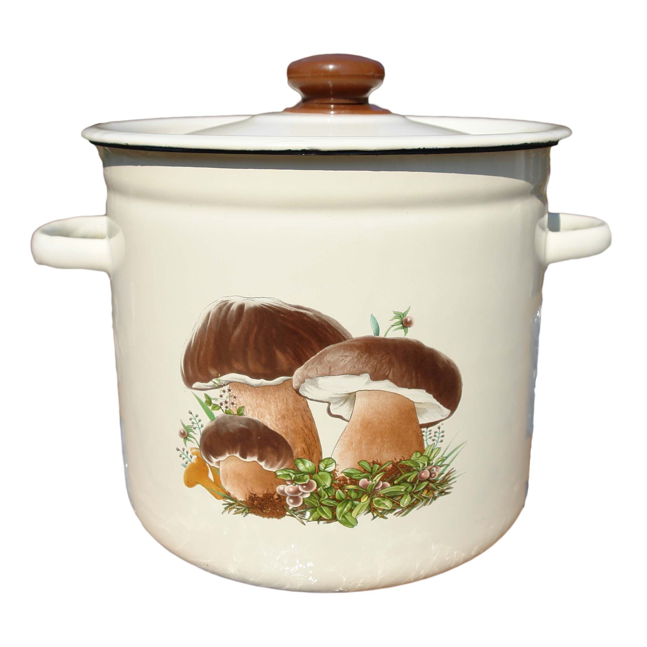 Кастрюля эмалированная, 7 л - "Грибы"