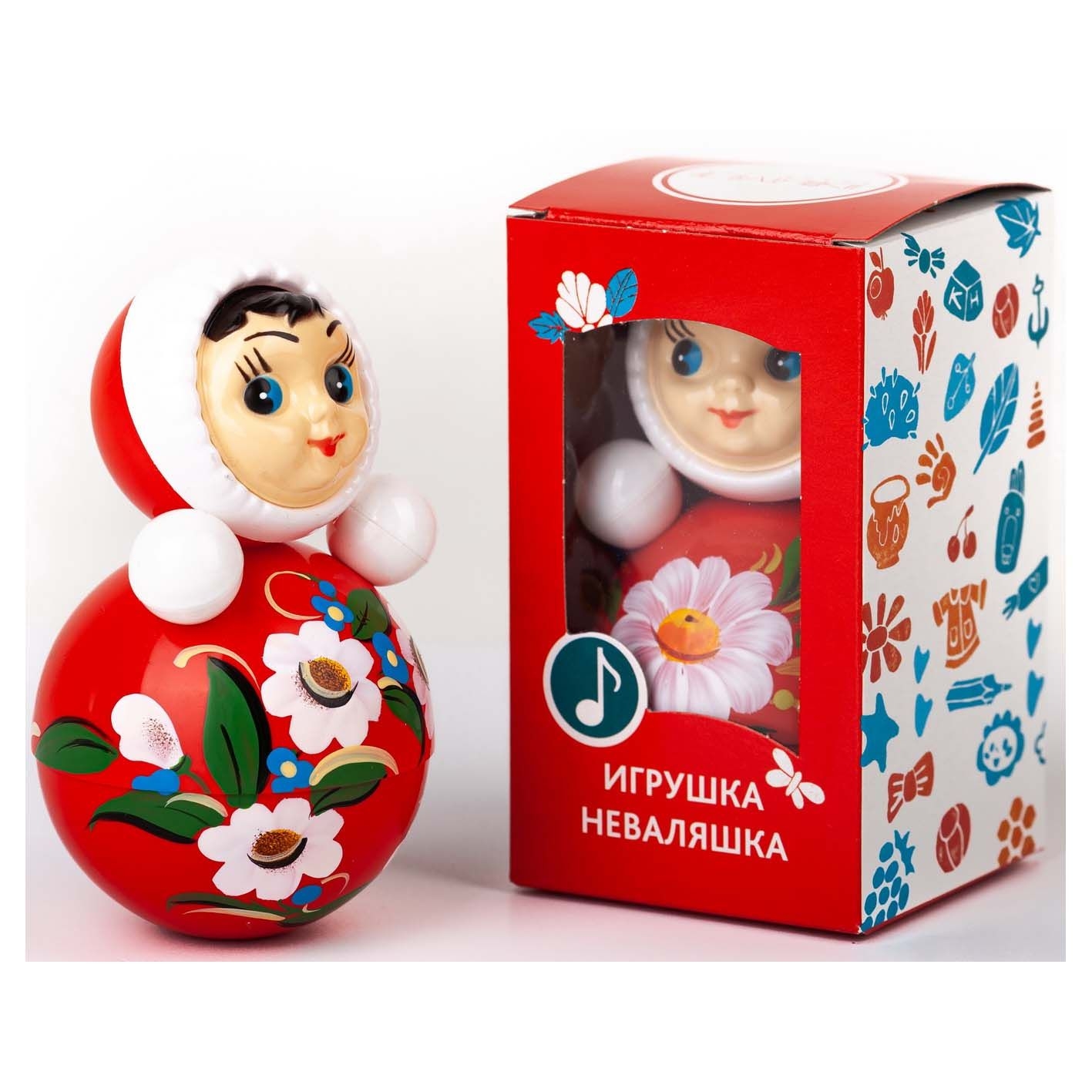 Неваляшка "Девочка" расписная, 11 см