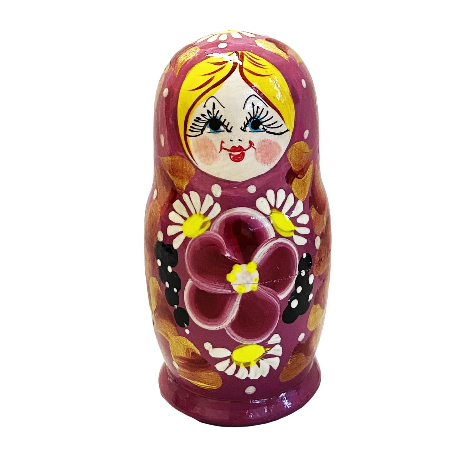 Matröschka "Volksmalerei", "Lila mit Blume", 10-12cm (5 Figuren)
