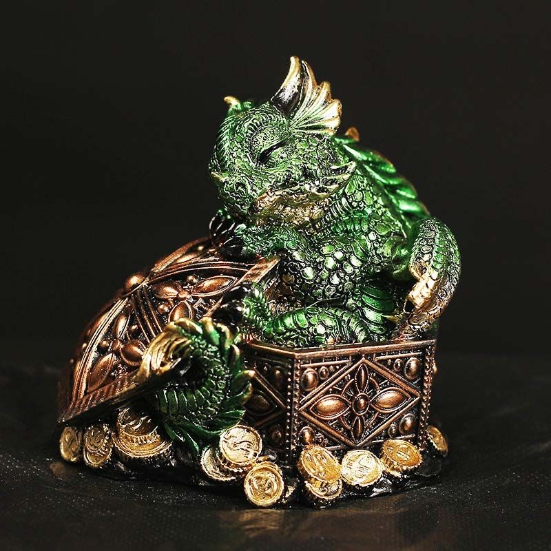Geschenkstatuette Drachen in die Schrankkoffer, Grün, 9 х 8 х 9,5 cm
