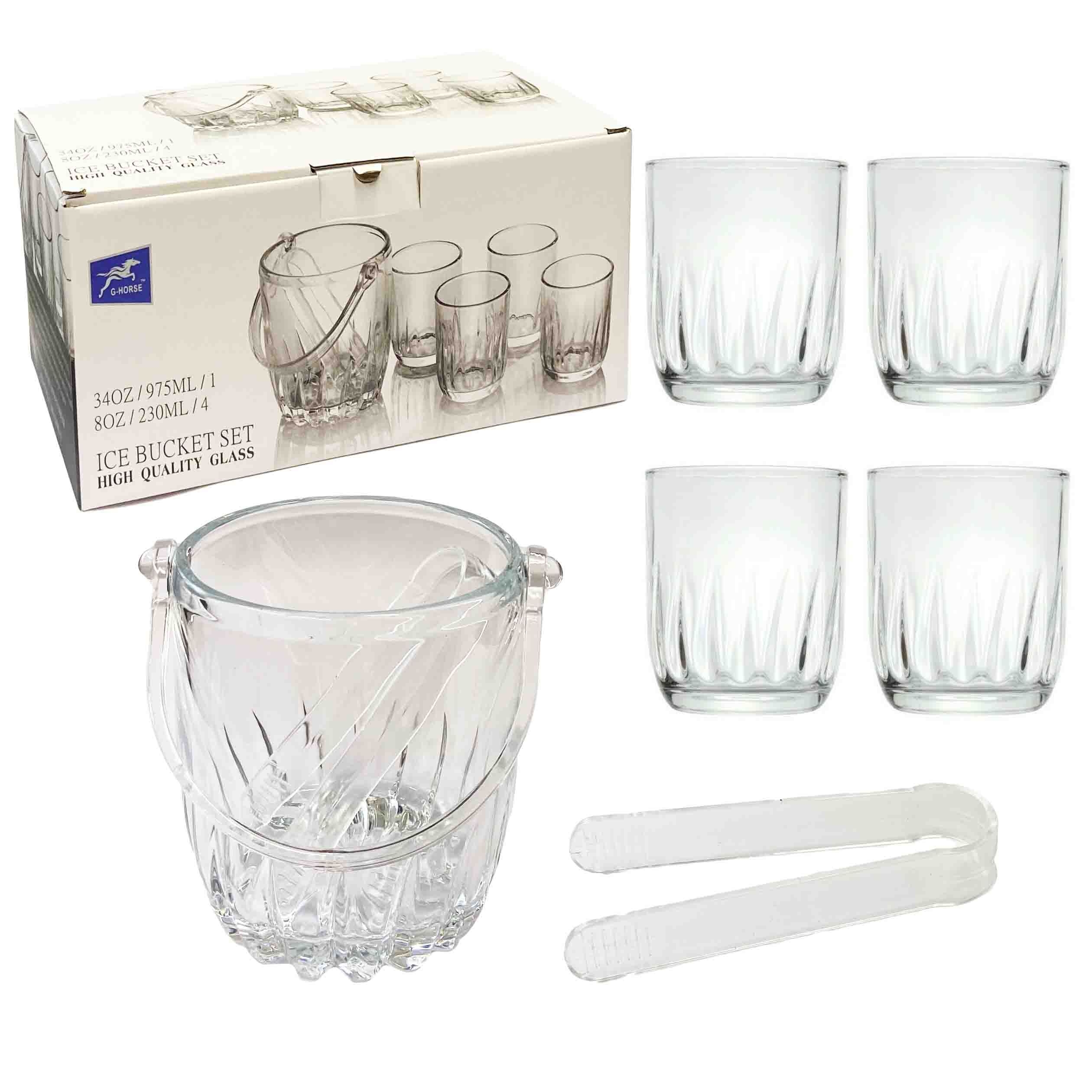 Set mit 4 Gläsern 230 ml mit Eiskübel 975 ml (BMICEB-01-XFT)