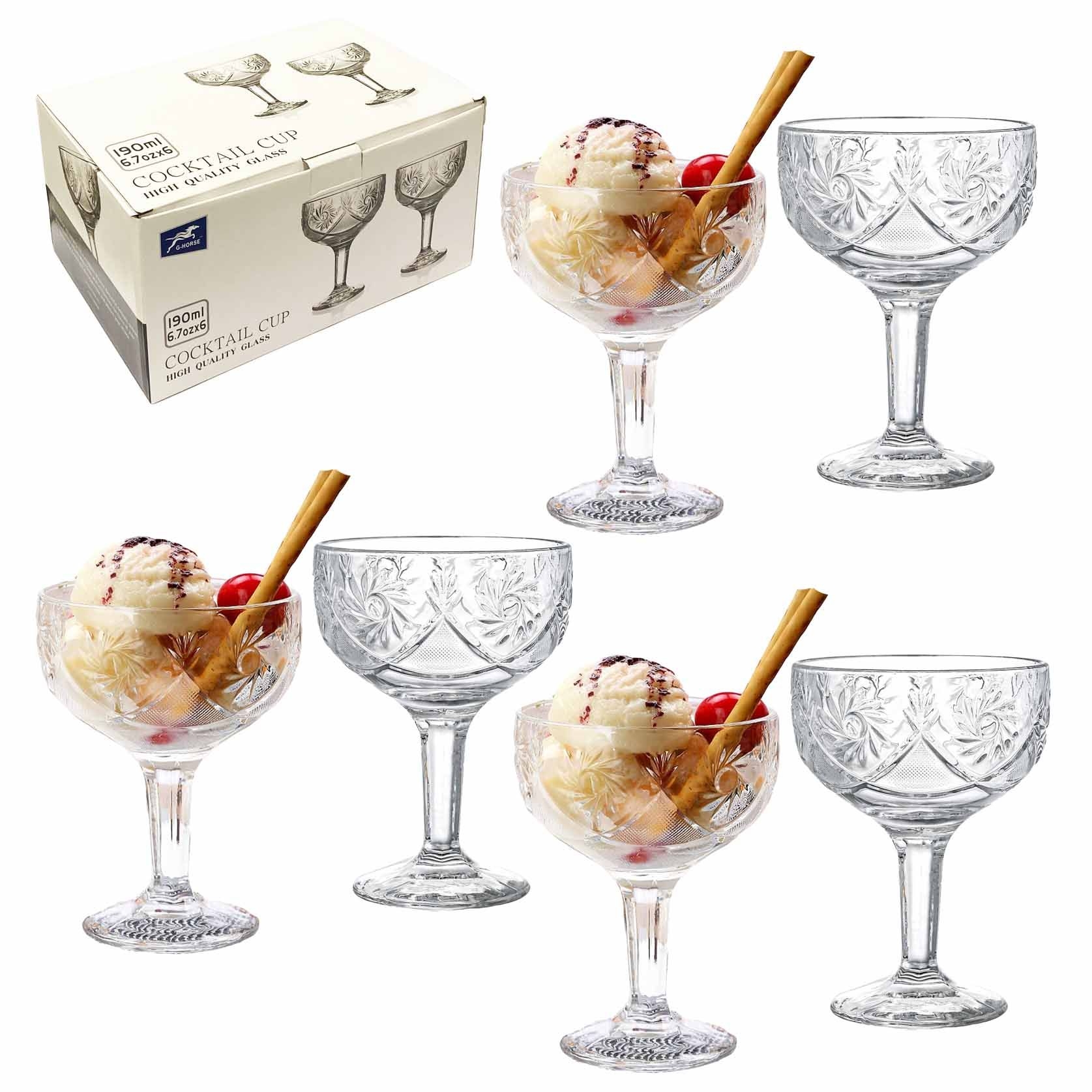 "G-Horse" Set aus 6 Gläsern, "Champagner/Cremanka", 190 ml (BMIC95)