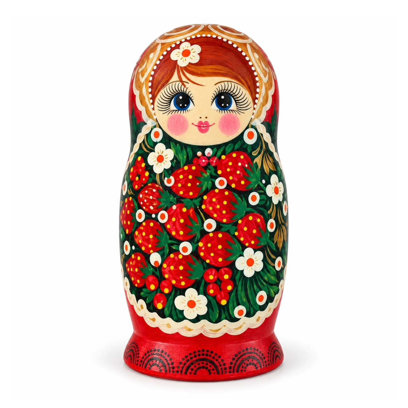 Матрёшка "Народная роспись - "Клубнички", 17-18 см (5 мест)