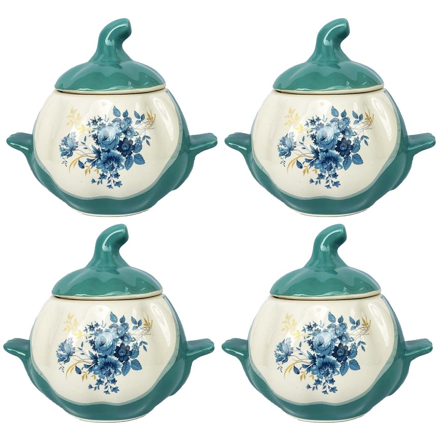 Keramiktopf "Gjzel" mit Griffen, 750 ml, Set aus 4 St. (grün)