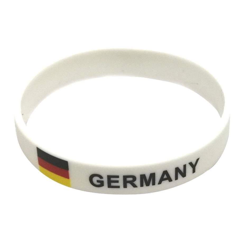 Armband "Fussball", Silikon "Germany", Weiß