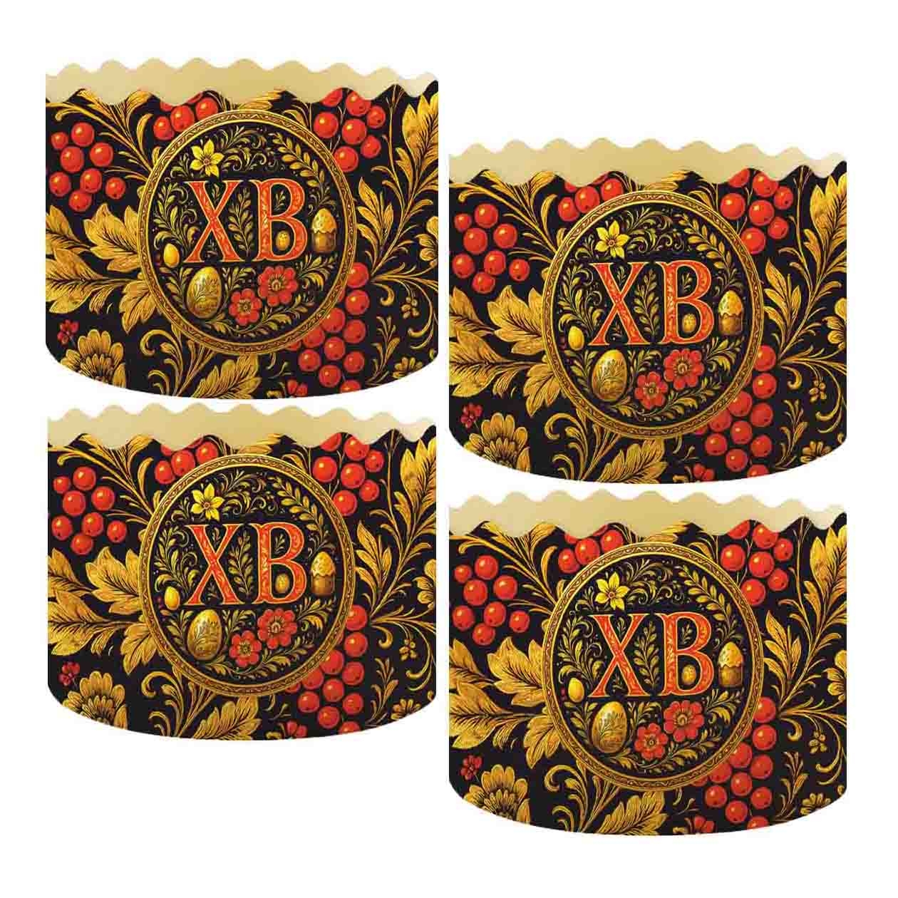 Backform für Osterkuchen "Khokhloma schwarz, ХВ", 350 g, 110х85 mm (17)