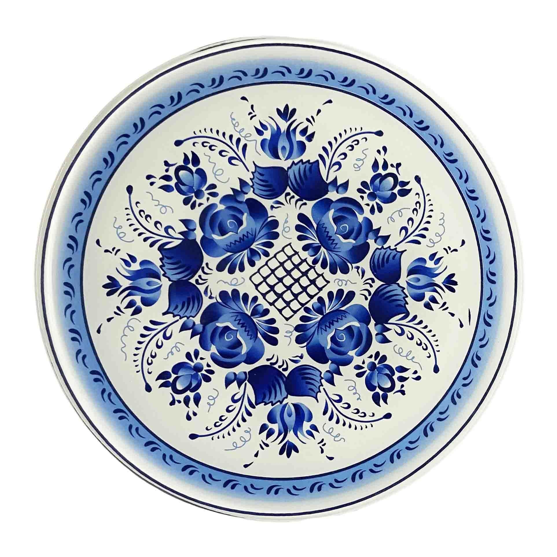 Тарелка стеклянная "Гжель" Ø 20x1,3 cм