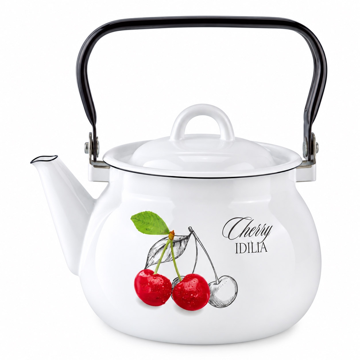 Teekanne, emailliert, 2,5 L "Kirsche Idilia"