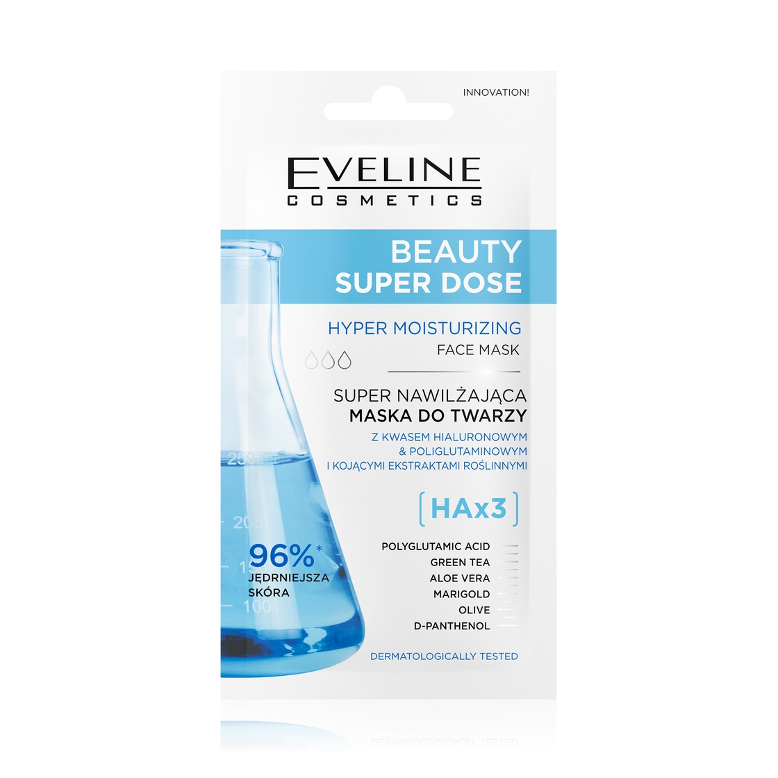 Eveline - Gesichtsmaske "Beauty Super Dose" übermäßig feuchtigkeitsspendend, 8 ml