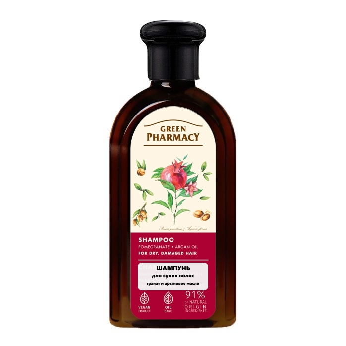 "Green Pharmacy" - Shampoo "Granatapfel- und Arganöl", für trockenes Haare, 350 ml