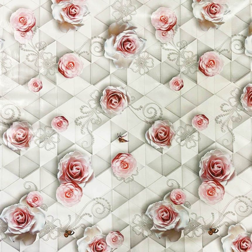 Tischdecke "Klassik", AS-886, Rosen mit Perlen, 20x1,4 m