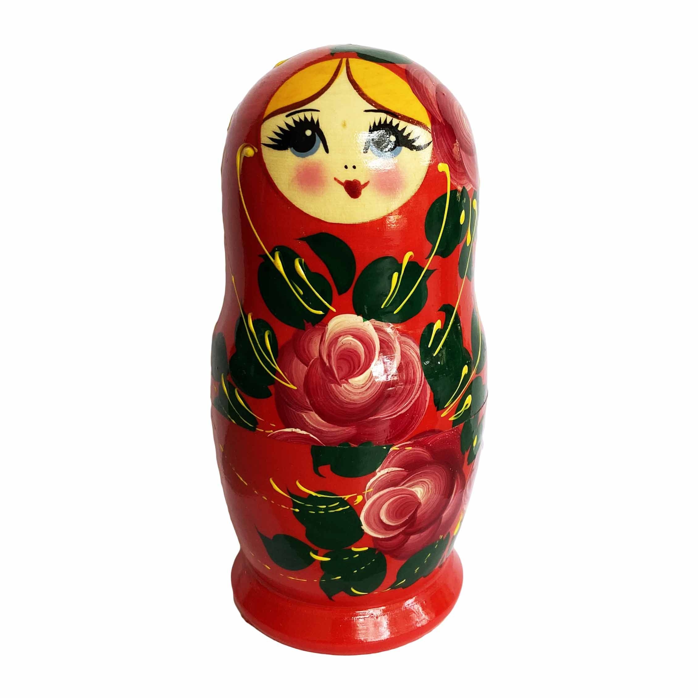 Matröschka "Volksmalerei", "Rot mit zwei Rosen", 15 cm (5 Figuren)