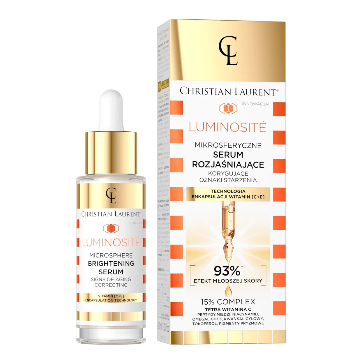Christian Laurent, "Luminosite" aufhellende Serum mit Mikrosphären gegen Anzeichen der Hautalterung, 30 ml