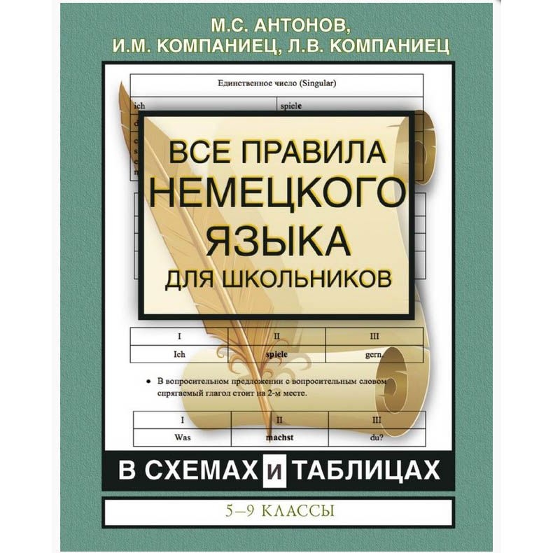 Buch, "Все правила нем.яз для школьников в схемах и таблицах. 5-9 классы"