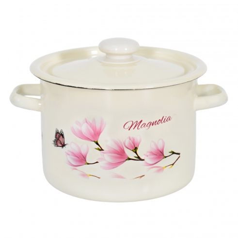 Topf, emailliert "Magnolie", 3,0 L, zylindrisch