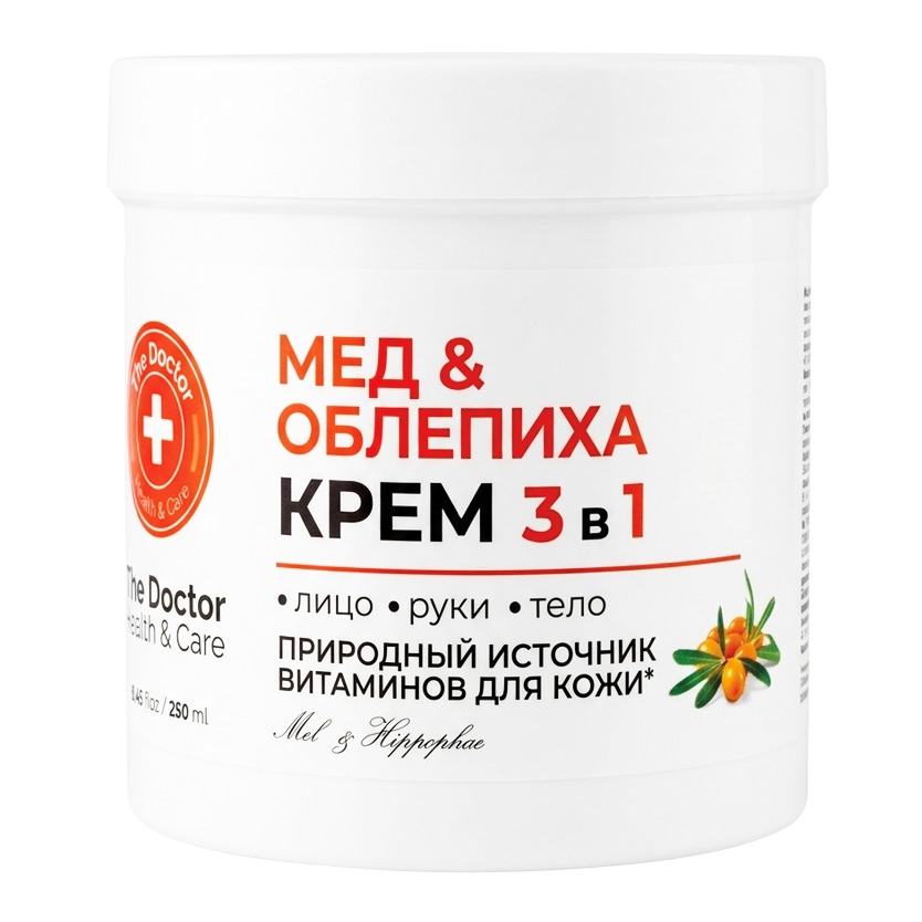 "The Doctor" Creme 3in1 "Honig und Sanddorn" für Gesicht, Körper, Hände, 250 ml
