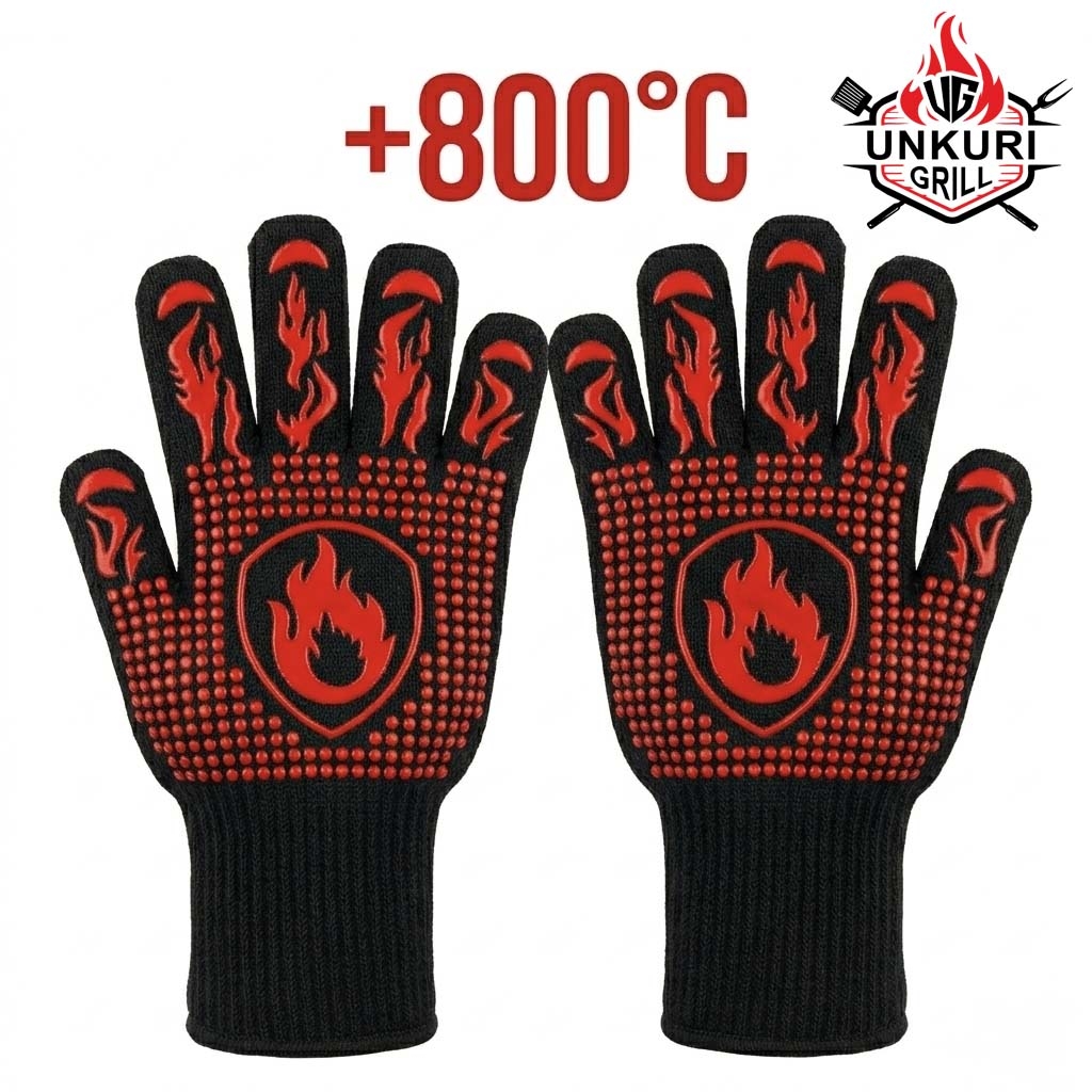 Grillhandschuhe hitzebeständige 2 St. (Einheitsgröße)