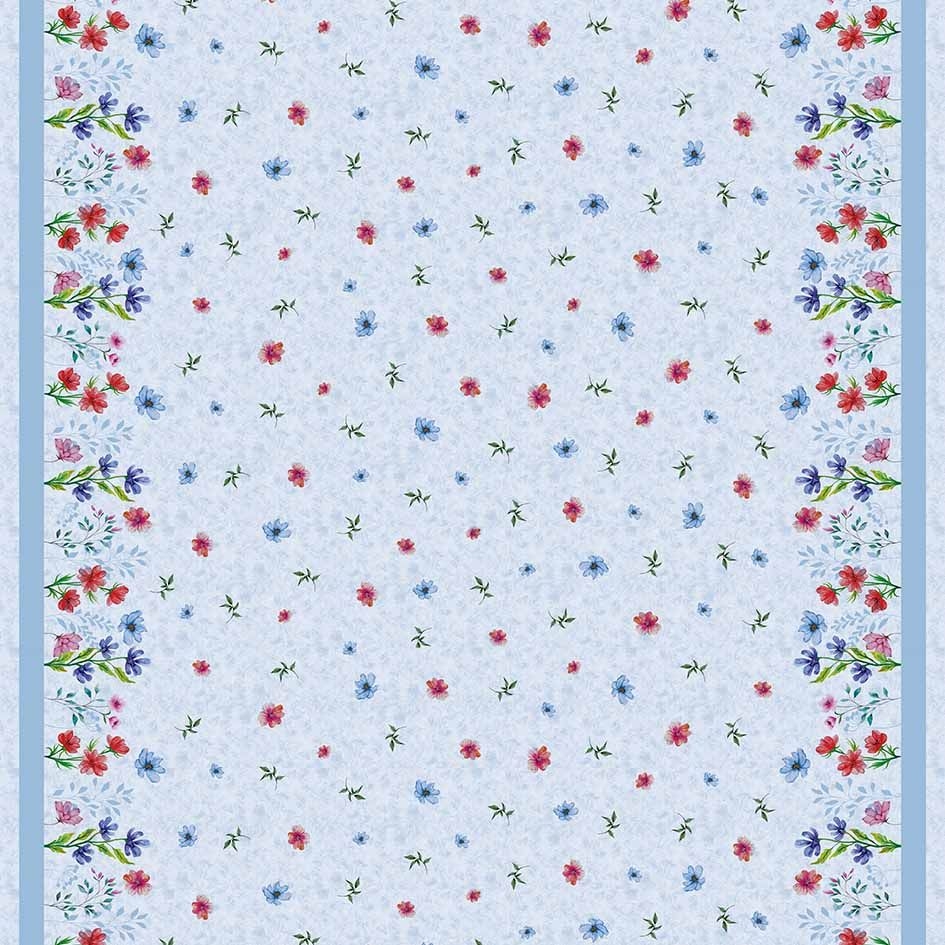 Клеенка M, 122C, (цветы на голубом) 20х1,4 м