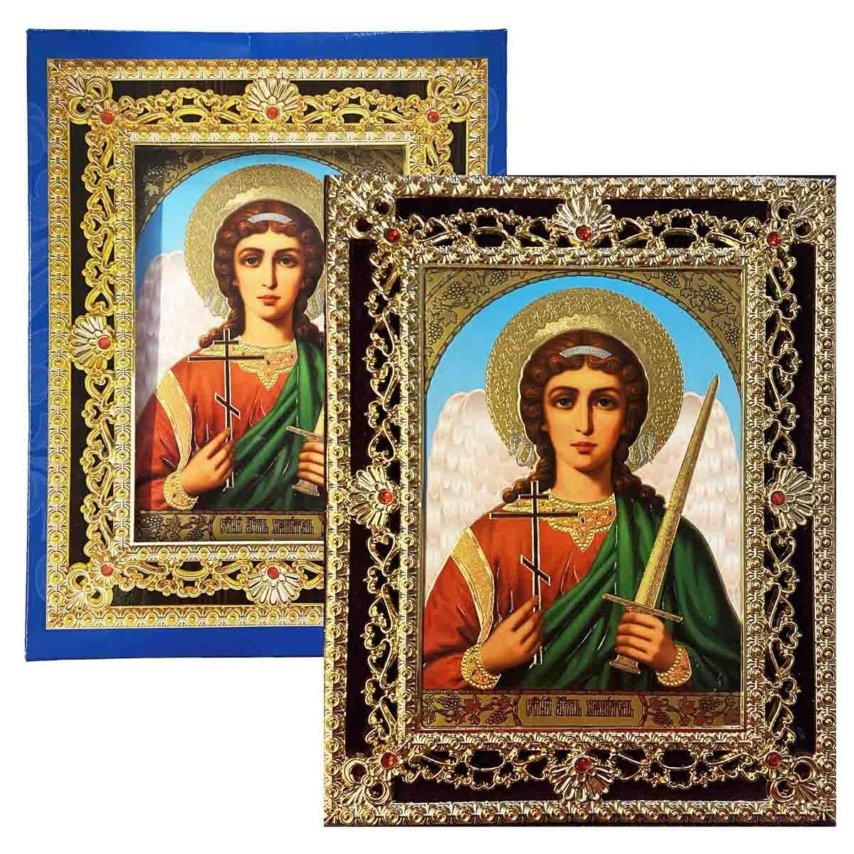 Икона в бархате, в футляре, Ангел Хранитель,12х18 см