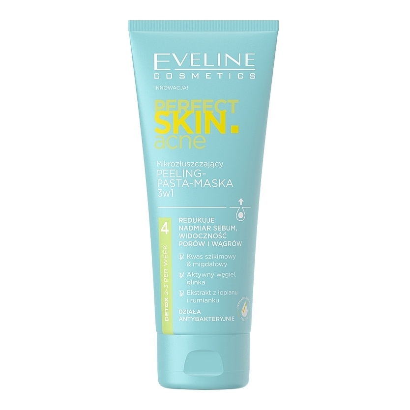Eveline - "Perfect Skin" gegen Akne Peeling-Paste-Maske 3-in-1, 75 ml