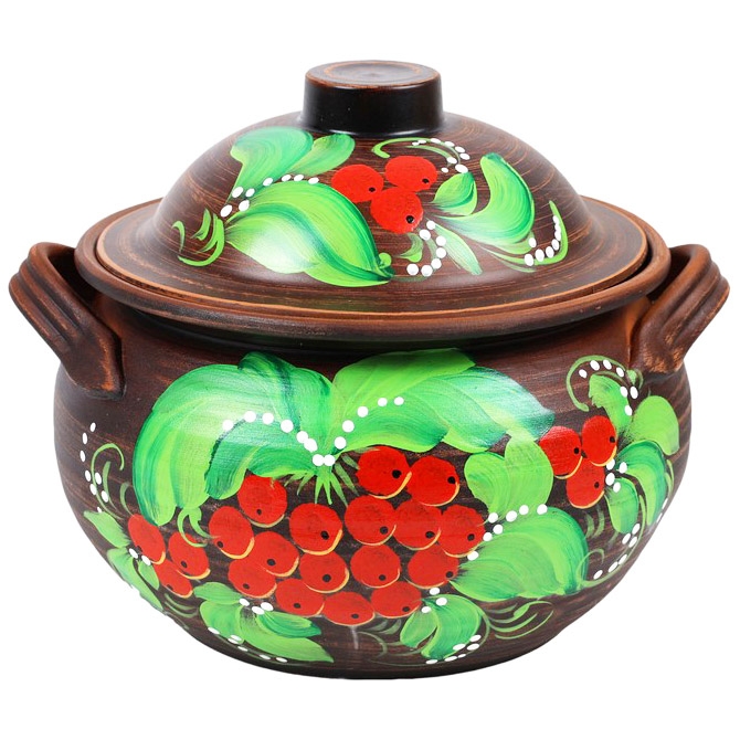 Keramiktopf, Roter Ton, matt, 3 L "Schneeballbeere" (45168)