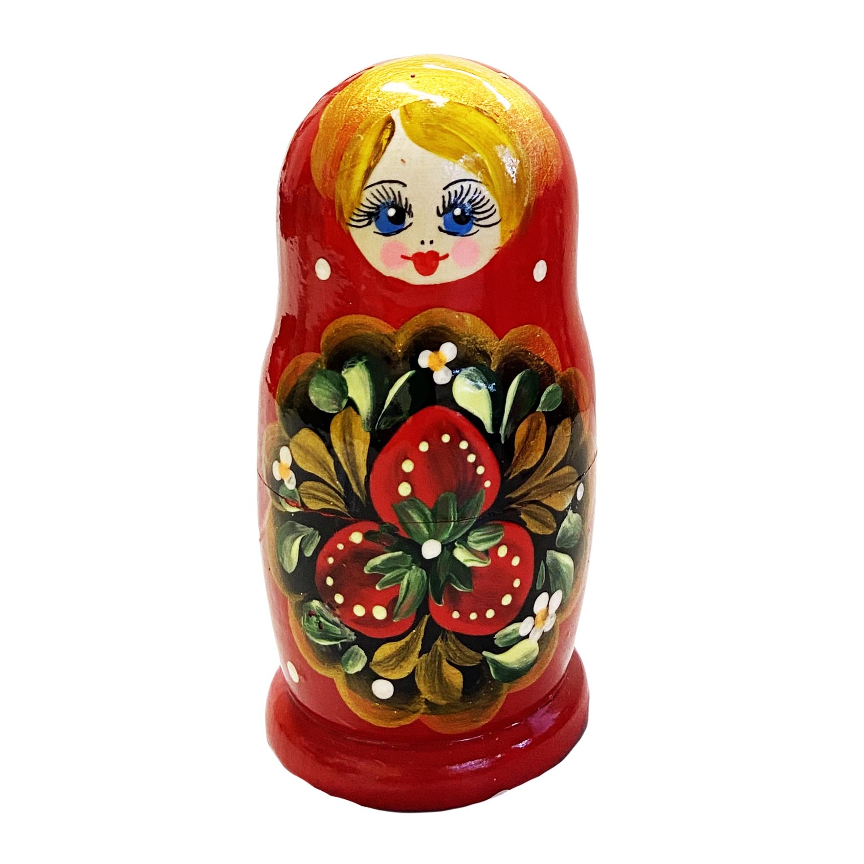 Matröschka "Volksmalerei", "Rot mit Erdbeeren", 10-12cm (5 Figuren)