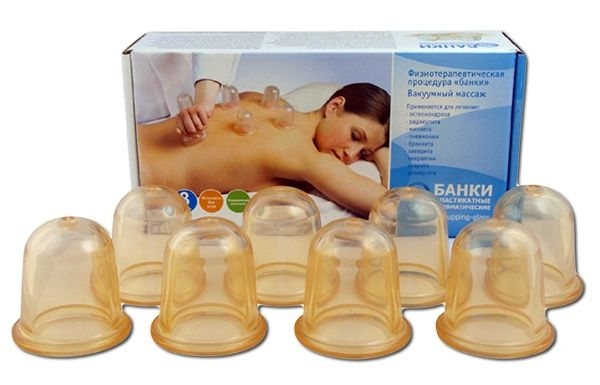 Schröpfköpfe (Gummi), Set aus 8 St. im Papier Box