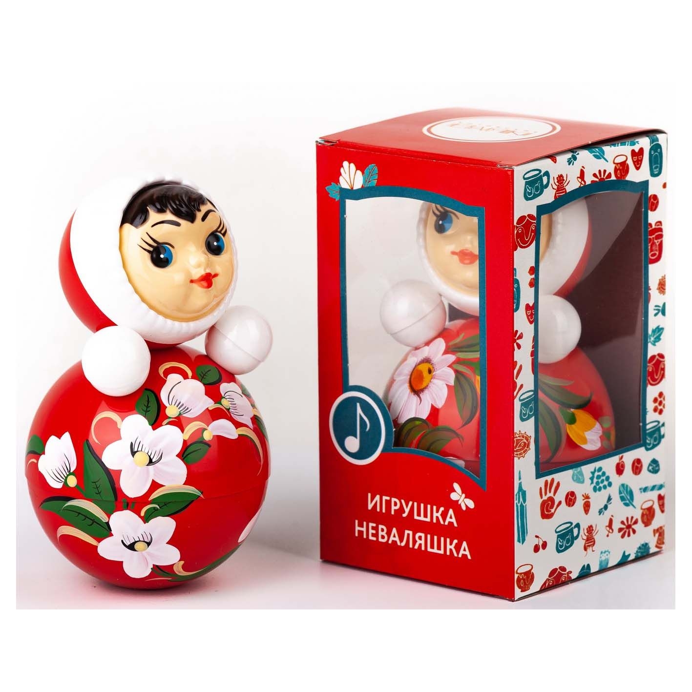 Неваляшка "Девочка" расписная, 15 см