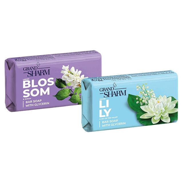 "Grand Sharm" Glycerin Seife 5 St.x70g., "Blossom" Linde und Akazie