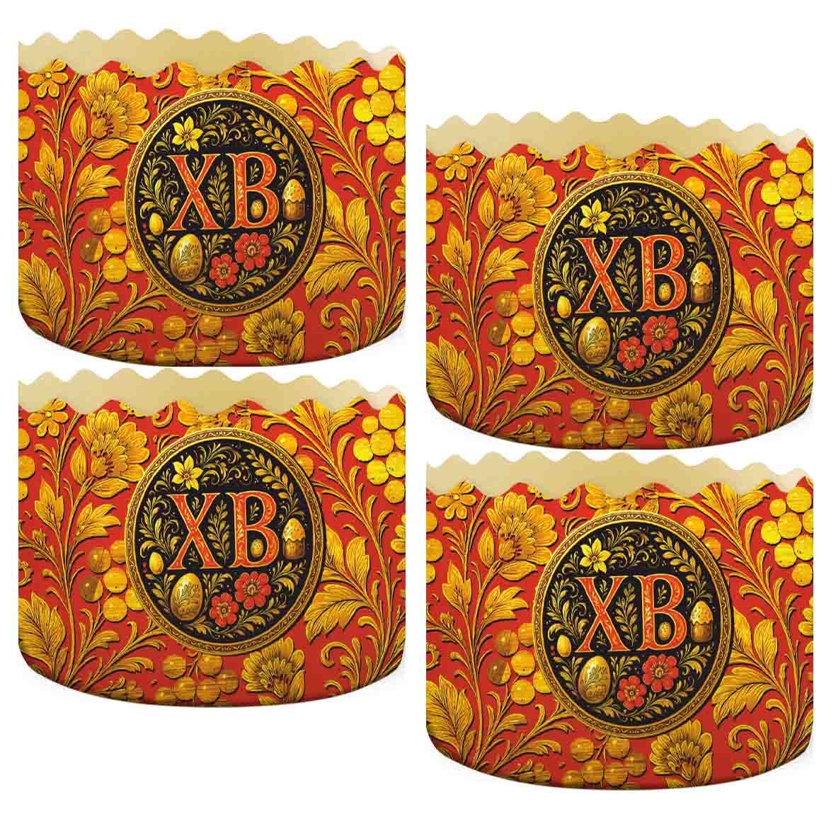 Backform für Osterkuchen "Khokhloma rot, ХВ", 500 g, 130х85 mm (13)