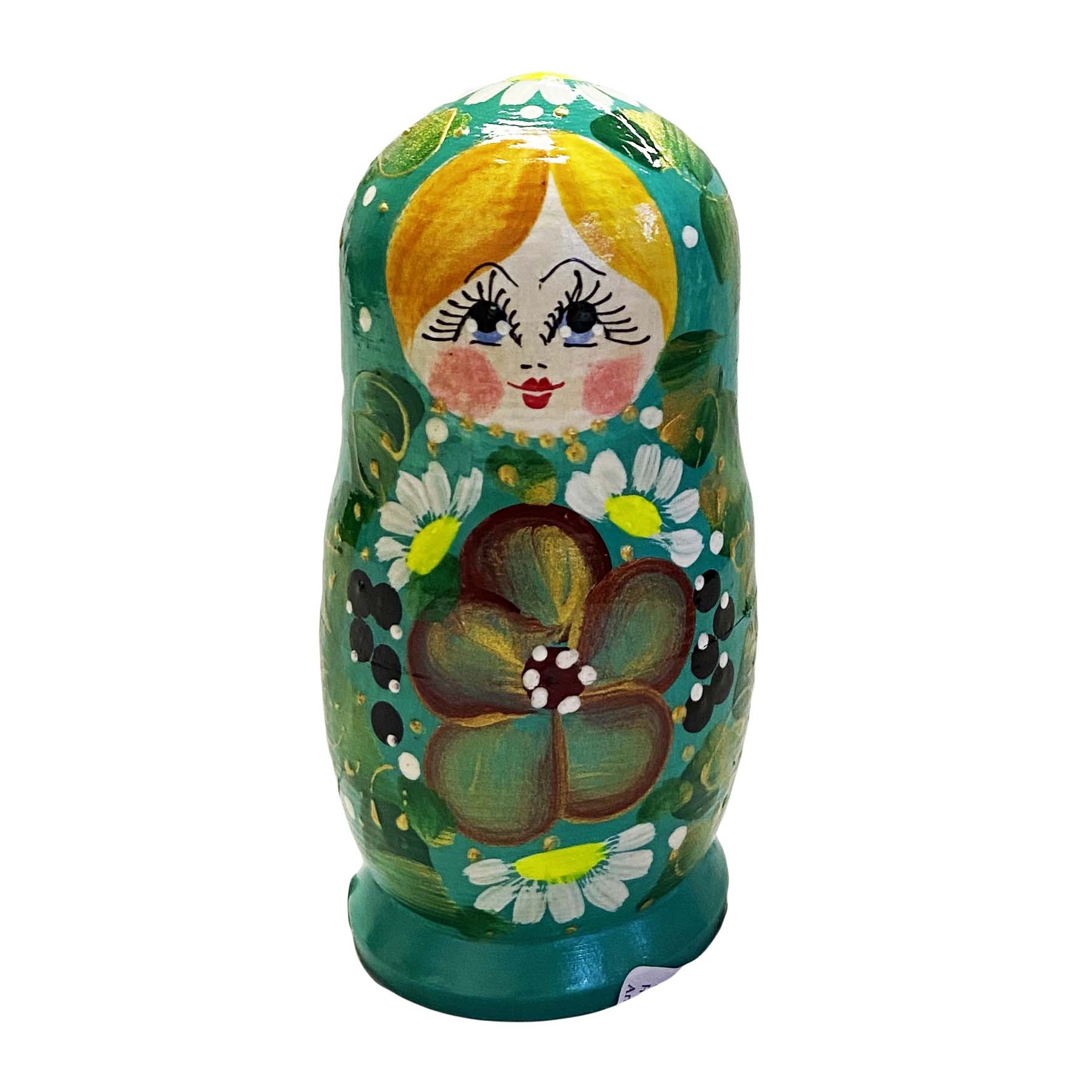Matröschka "Volksmalerei", "Grün mit ein Blume", 10-12cm (5 Figuren)