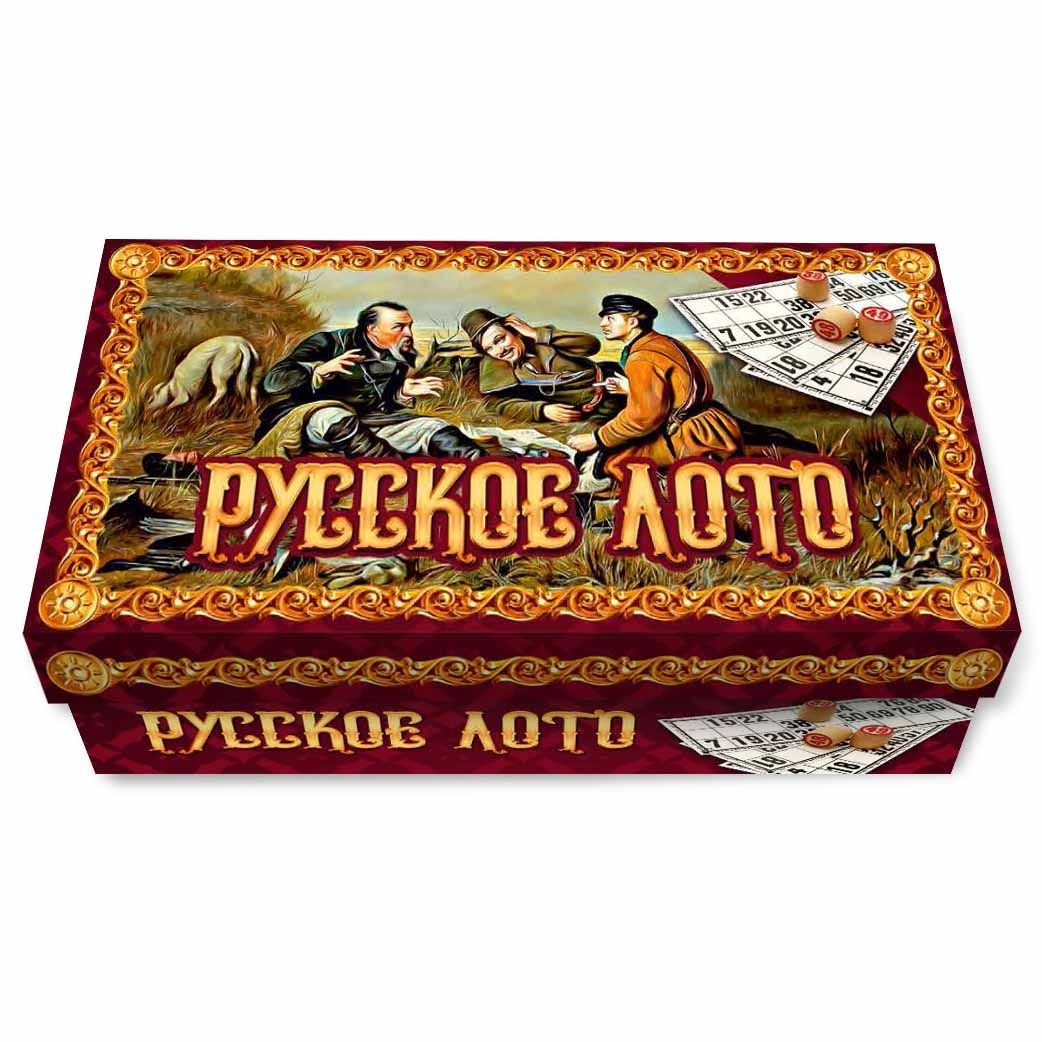 Brettspiel "Russkoe Loto" in Karton "Jäger"