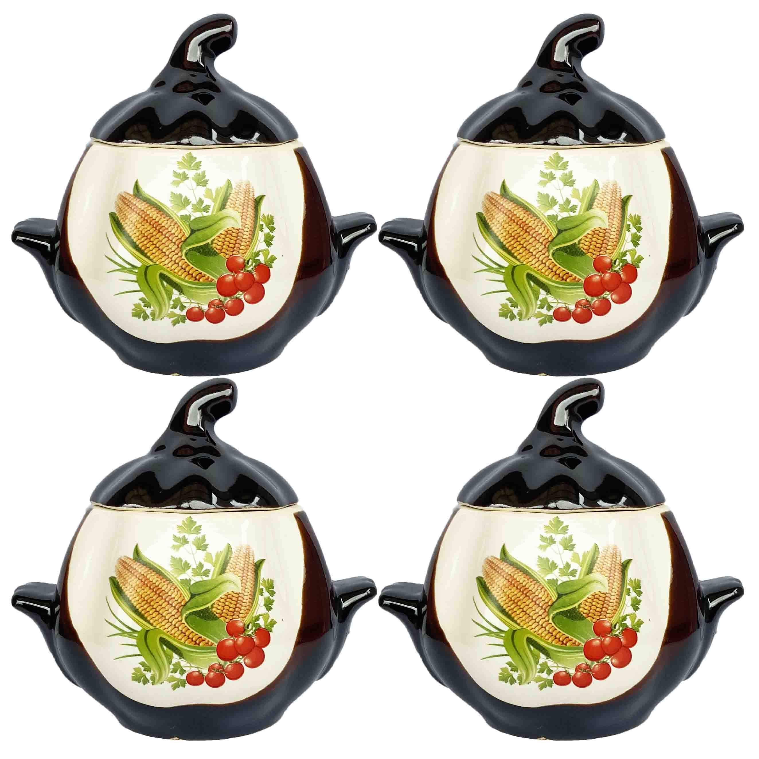 Keramiktopf "Mais" mit Griffen, 750 ml, Set aus 4 St.