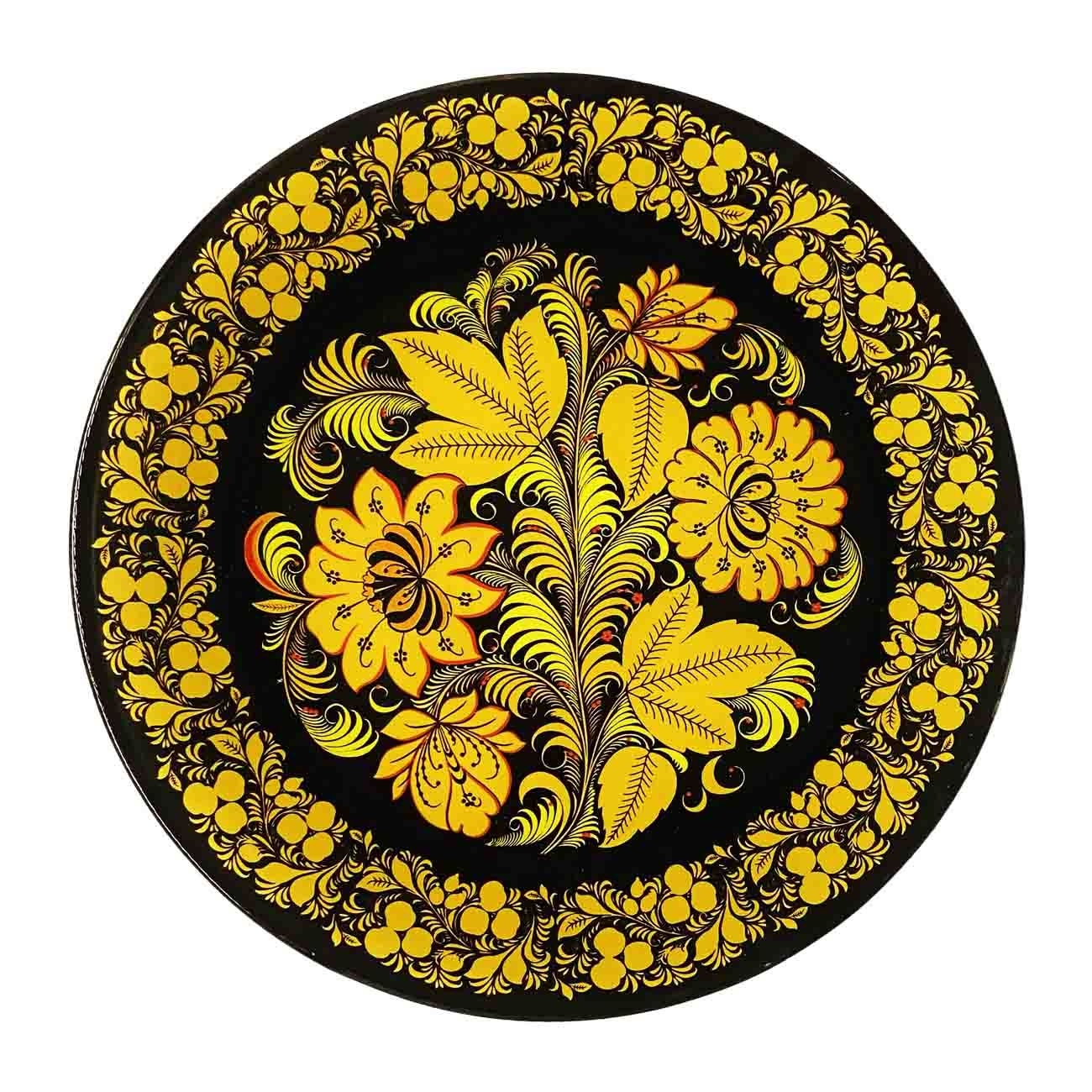 Glasteller "Goldene Chochloma", Ø 20x1,3 cm