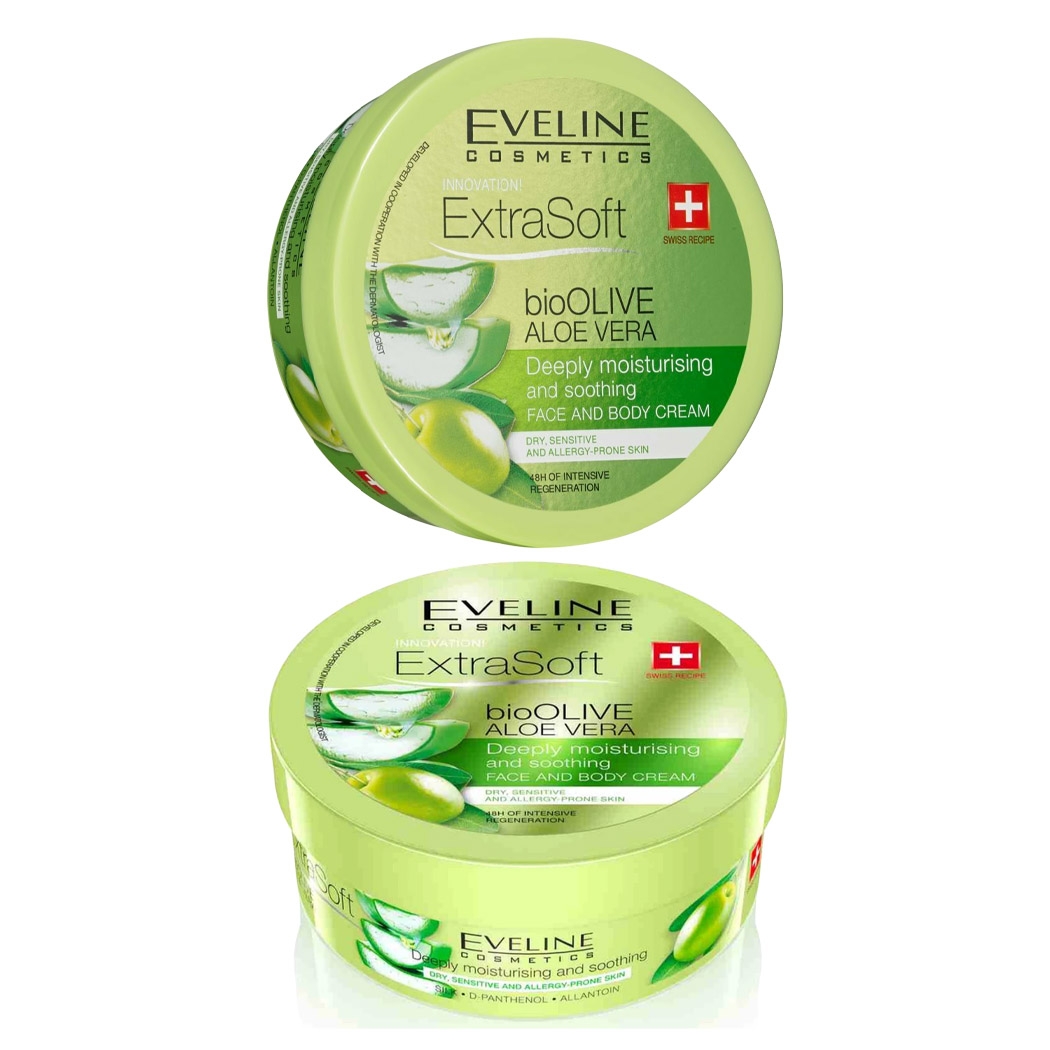 Eveline - Bio Olive&Aloe, feuchtigkeits und beruhigende Gesichts- und Körpercreme, 175 ml