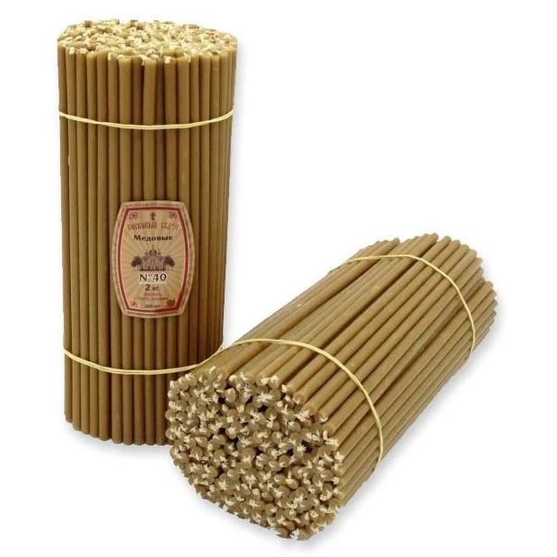 Свечи восковые "Медовые", (No.40), уп-ка 200 шт., 2 кг