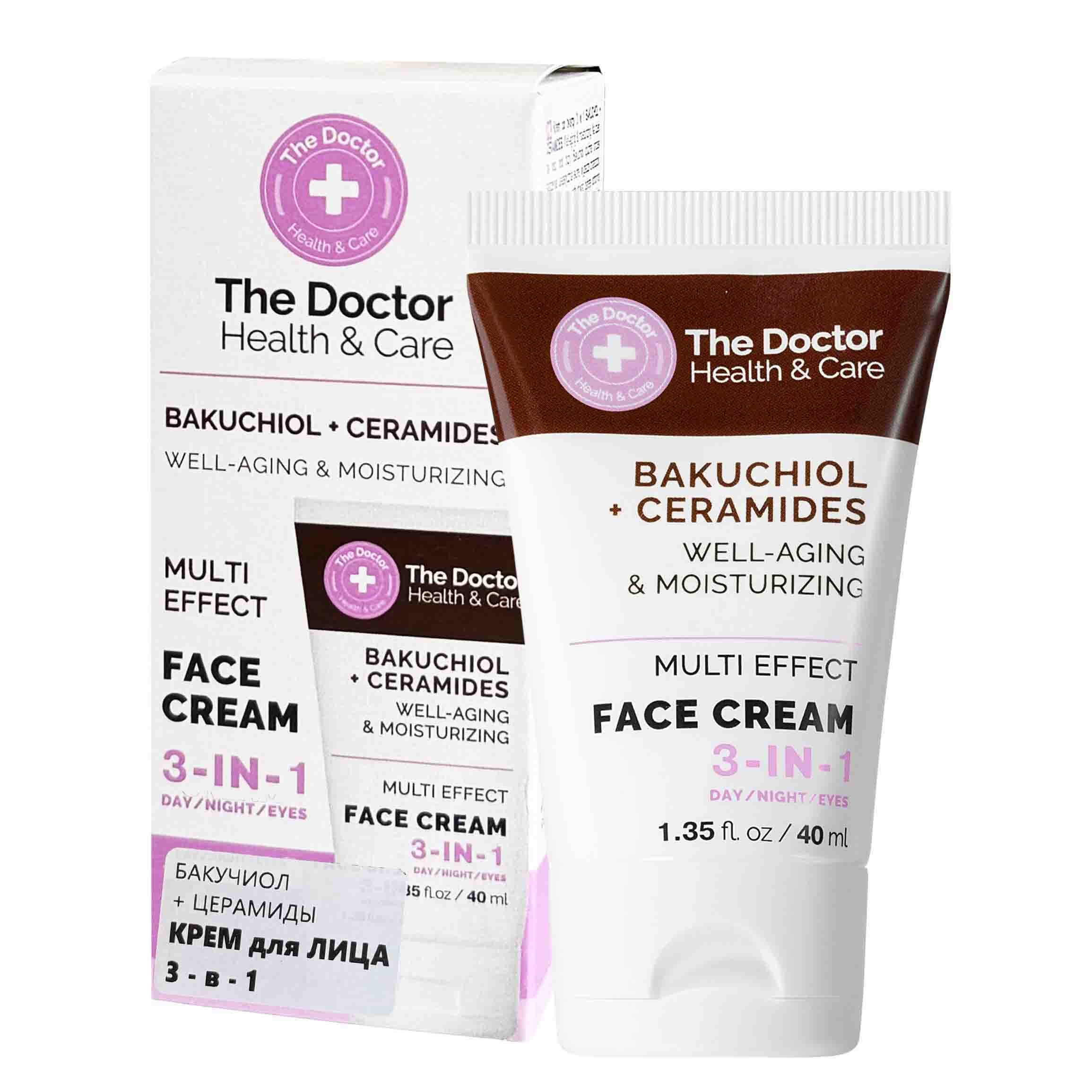 "The Doctor" Gesichtscreme 3-in-1 "Bakuchiol + Ceramide", Verjüngt und spendet Feuchtigkeit, 40 ml