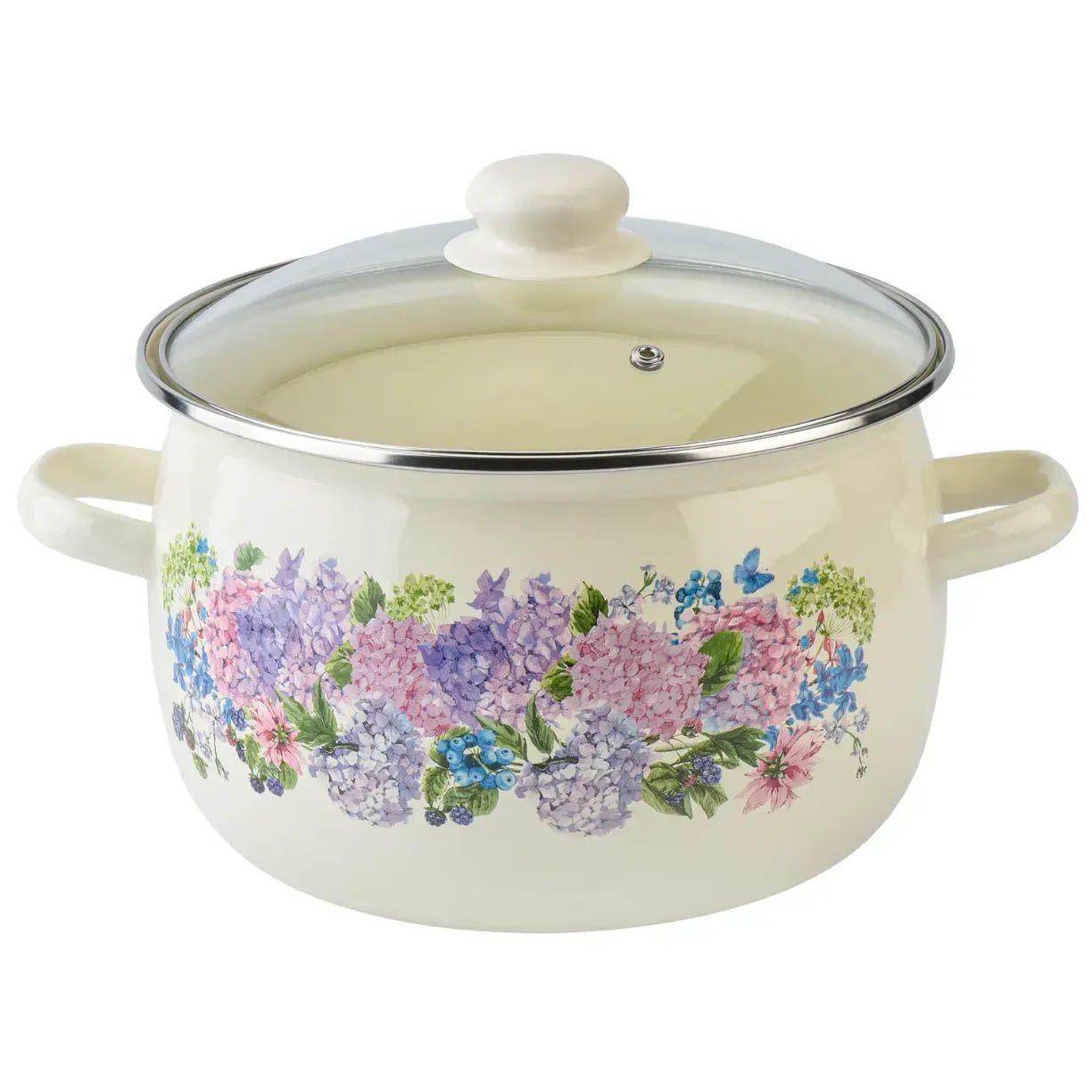 Topf emailliert "Anabel", 5 L, "Premium", Glass Deckel