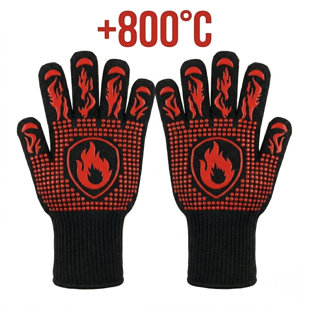 Grillhandschuhe hitzebeständige (Einheitsgröße)