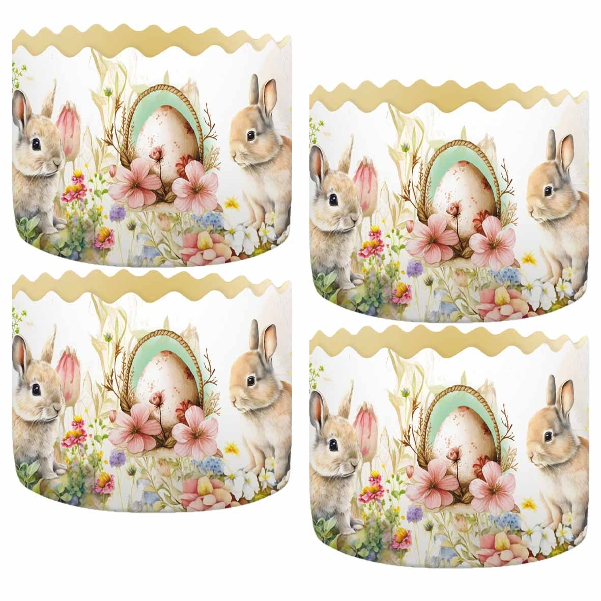 Backform für Osterkuchen "Hasen und Blumen", 500 g, 130х85 mm (14)