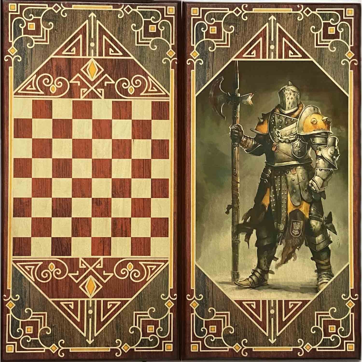 Backgammon "Ritter", aus Holz, 600x600 mm