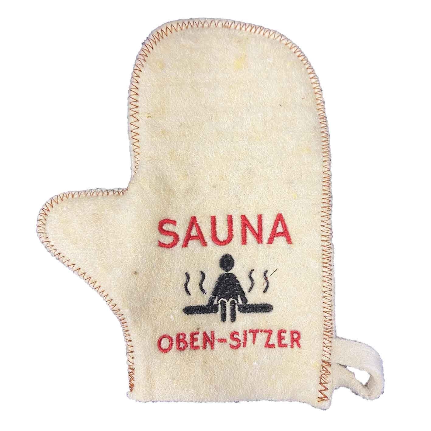 Filzhandschuhe für Sauna "Sauna Ober-Sitzen"