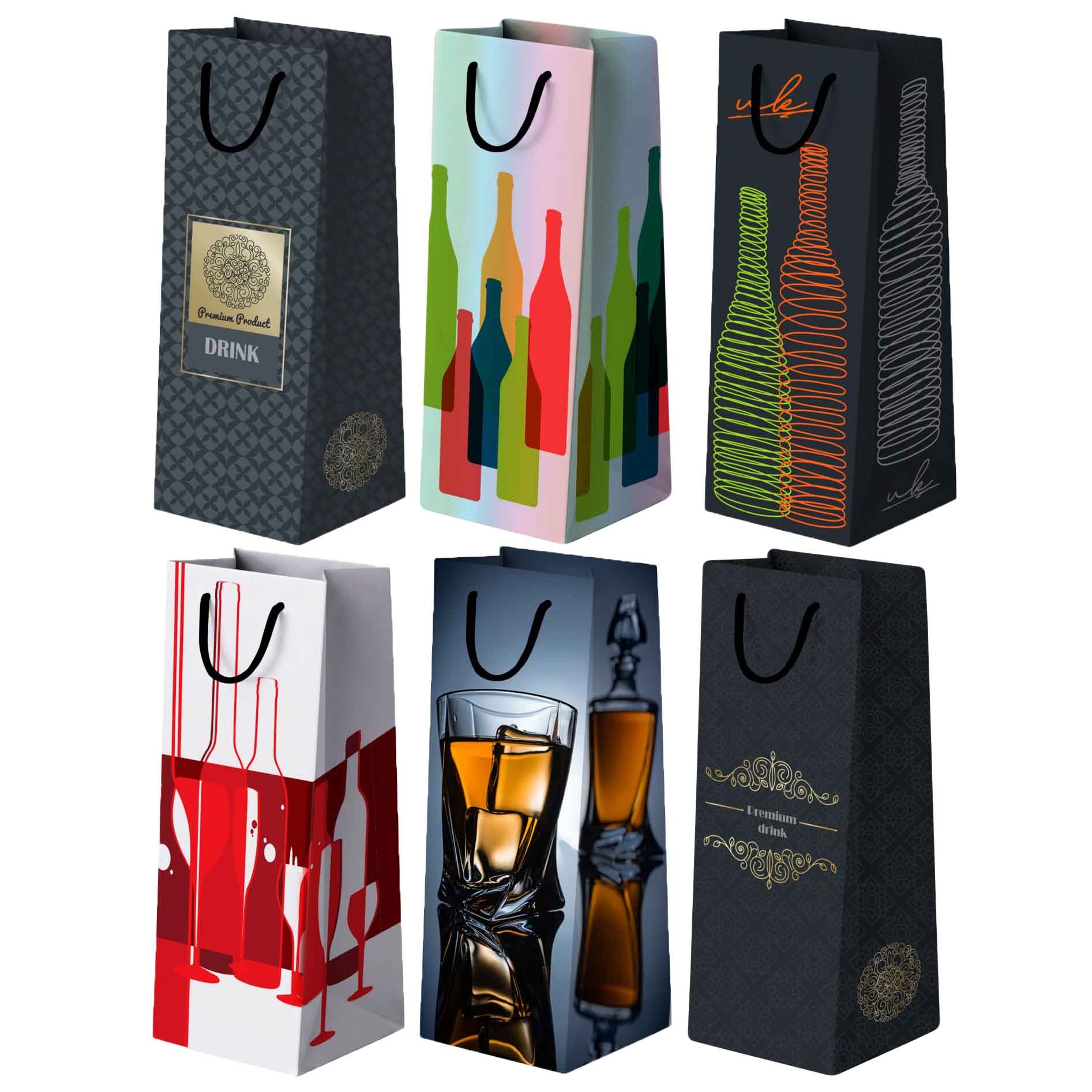 Geschenktasche für Wein/Sekt "Supermix für Flaschen", 36x12х9 cm